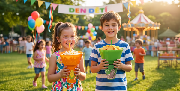 DEN DĚTÍ S POHÁRY NA POPCORN A JINÝMI DOBROTAMI