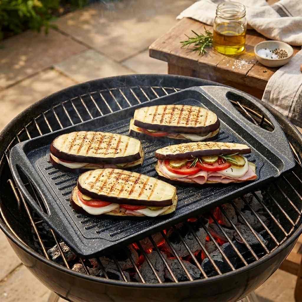 Plněné lilky na grilu