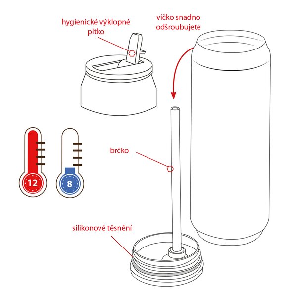 Termoska plechovka hokej 0,7 l