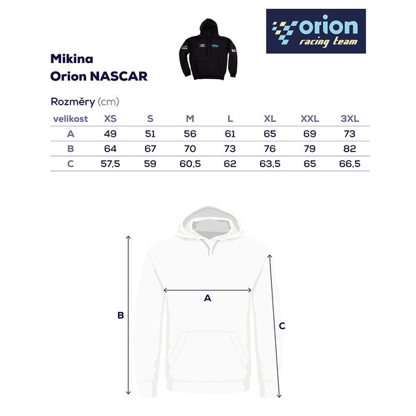 Mikina s kapucí Orion NASCAR vel. M